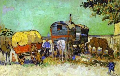 "Les roulottes" de Vincent van Gogh